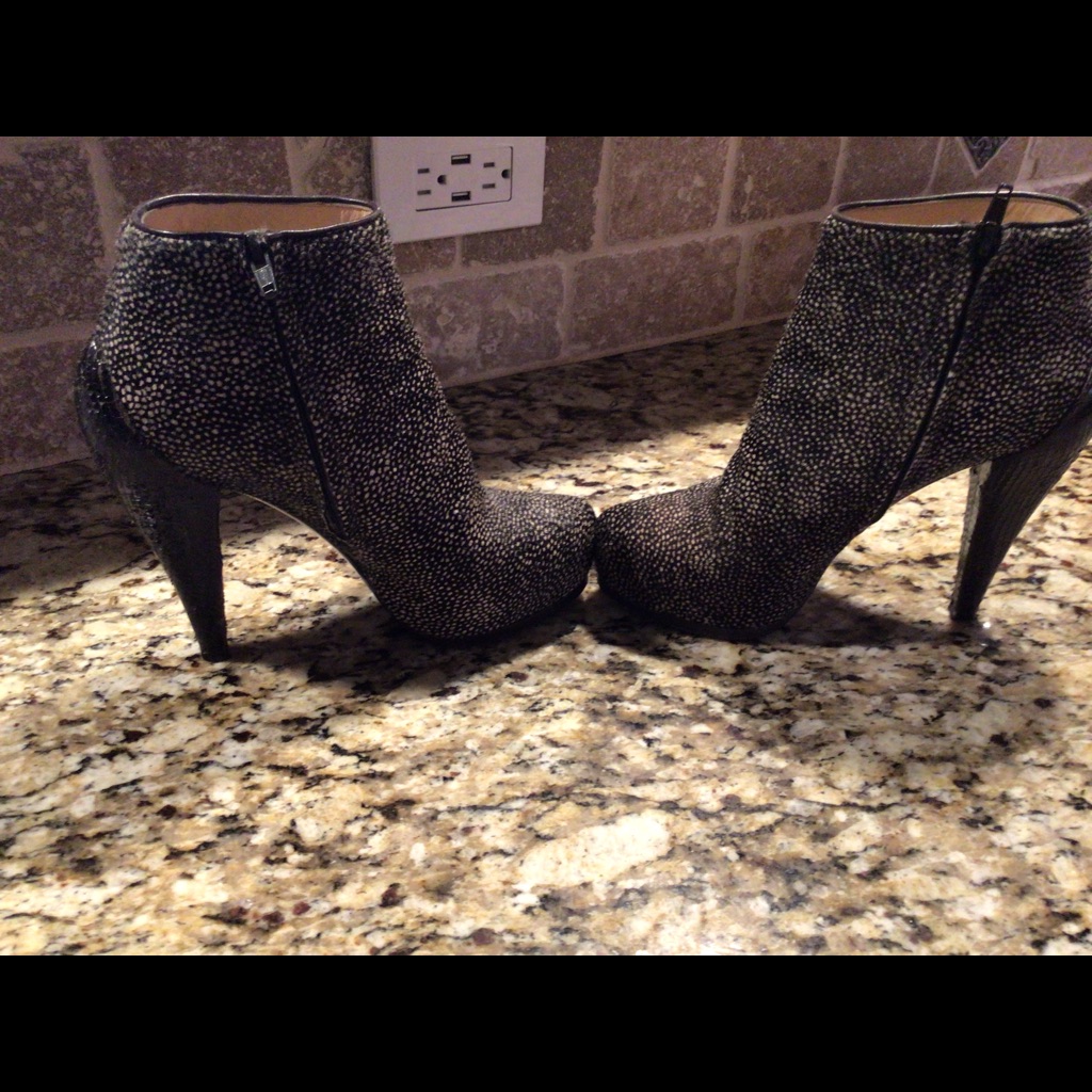 Vero Cucio Calf Hair And Snake Skin Booties